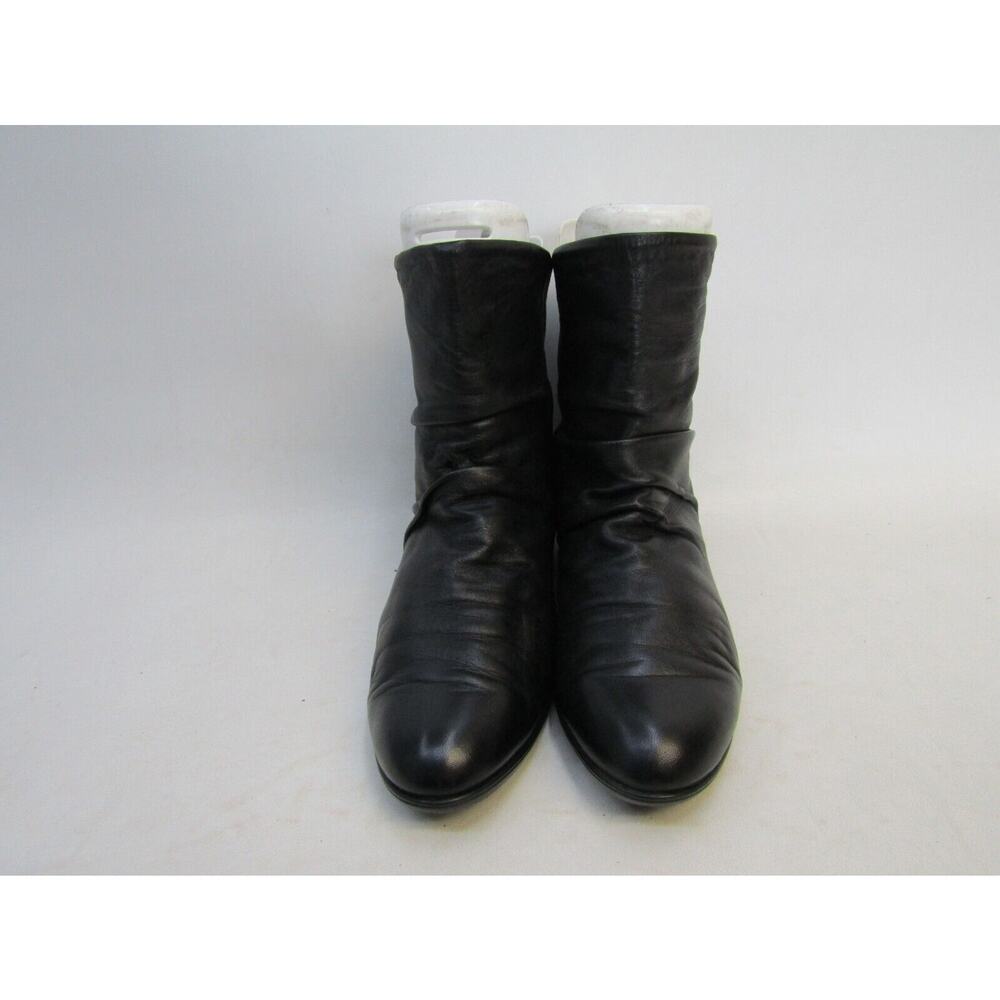 MUNRO Womens Size 7 M Black Leather Slouch Fashion 5" Shaft Boot Booties - Picture 5 of 11